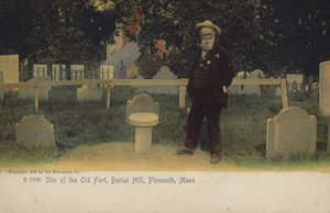 Stedet for det gamle fort, Burial Hill, Plymouth, Massachusetts (farvefoto) af American Photographer