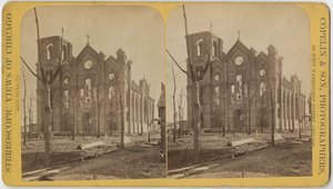 St. Michaels Church efter Chicago-branden i 1871 af American Photographer