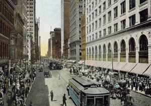 State Street, ser nordpå fra Van Buren Street (farvet foto) af American Photographer
