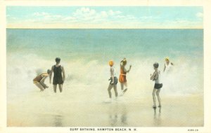 Surfbadning, Hampton Beach, New Hampshire, ca. 1920 (farvefoto) af American Photographer