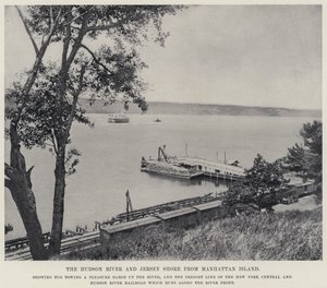 Hudson River og Jersey Shore fra Manhattan Island (s/h foto) af American Photographer