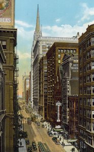 Washington Street, ser øst fra Wells Street (farvet foto) af American Photographer