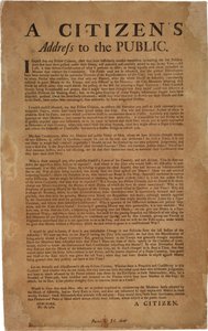 En borgers tale til offentligheden vedr. støtte til kongelige tropper, 18. december 1769 af American School