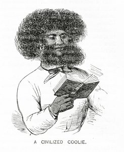 A Civilized Coolie, illustration fra Appletons Journal, 4. maj 1872 af American School