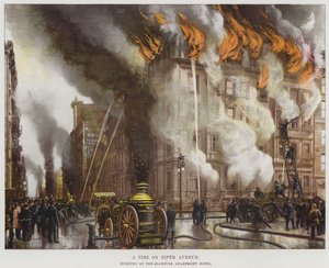 En brand på Fifth Avenue af American School