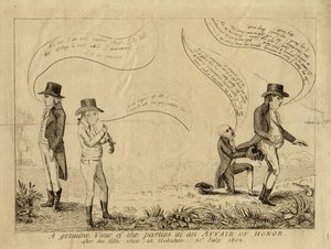 Et ægte syn på parterne i en æressag efter det femte skud ved Hoboken, 31. juli 1802 af American School