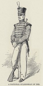 En nationalgarde fra 1825 (litho) af American School