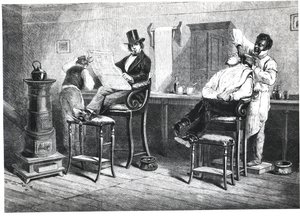 A Richmond Barbers Shop, 1861 af American School
