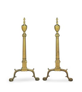 Et par Chippendale andirons, Philadelphia eller New York, 1780-1800 af American School