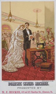 Annonce for indenlandske symaskiner (chromolitho) af American School