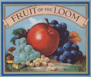 Annonce for Fruit of the Loom-tøj (farve litho) af American School
