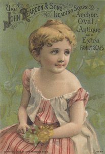 Annonce for John Reardon & Sons Leading Soaps: Anchor, Oval, Antique og Extra Family Soaps, ca. 1887