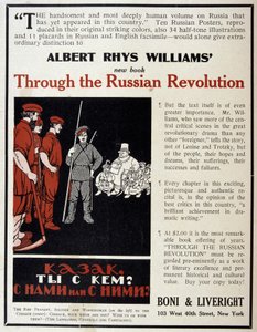 Annoncering for salget af bogen ""Den russiske revolution"" af Albert Rhys Williams i et amerikansk magasin af American School