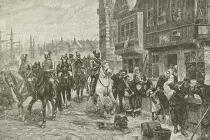 Alvas sidste tur gennem Amsterdam, fra maleriet af Chas Rochussen af American School