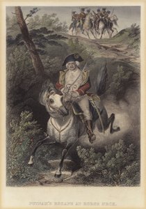 Den amerikanske general Israel Putnams flugt fra briterne ved Horse Neck, Connecticut, den amerikanske uafhængighedskrig af American School