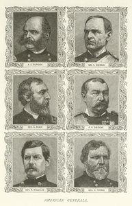 American Generals, A E Burnside, William T Sherman, George G Meade, PH Sheridan, George B McClellan, George H Thomas af American School
