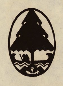 Amerikanske varemærker og enheder: Wahtonah, A Camp for Girls, Cape Cod Bay (litho) af American School