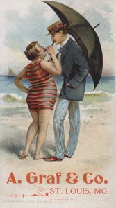 Amerikansk visitkort med reklame for A Graf  Company, St Louis, Missouri (chromolitho) af American School