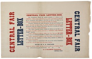 Bekendtgørelse for de centrale messebrevkasser, c.1864 af American School