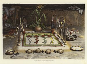 Antilope-alteret i Mishongnovi (farvelitografi) af American School