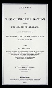 Anti-fjernelseskanal, af Cherokee Nation, som svar på den tvungne fjernelse af indianere fra deres hjemland af American School