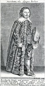 Archee, kongens nar, et portræt af Archibald Armstrong, af Thomas Cecill, 1639-1640 af American School