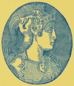 Athene, illustration fra History of Greece af Victor Duruy, udgivet 1890 (digitalt forbedret billede) af American School