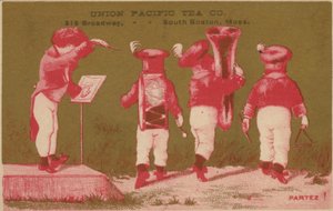 Band, der reklamerer for Union Pacific Tea Co, South Boston af American School