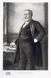 Benjamin Harrison (1833-1901), 23. præsident for Amerikas Forenede Stater, pub. 1901 (fotogravure) af American School