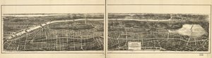 Fugleperspektiv af den del af den 23. og 24. bydel i New York, der ligger vest for New York and Harlem Railroad, og af Grand Boulevard og Concourse, der forbinder Manhattan Island med parksystemet nord for Harlem-floden af American School