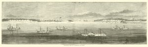 Blokerende flåde ud for Wilmington, Old Inlet, oktober 1864 af American School