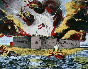 Bombardement af Fort Pulaski, Cockspur Island, Georgia af American School
