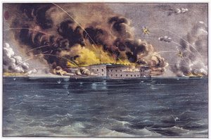 Bombardement af Fort Sumter, Charleston Harbor, 12. og 13. april 1861, udg. 1861 af American School