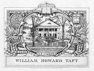 Bogplade af præsident William H. Taft (1857-1930) 1909 (tryk) af American School