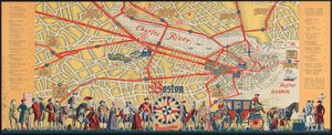 Boston er en browsing-by: hvad du skal se, og hvordan du kan nyde dit besøg, ca. 1935-45 (farve litho) af American School