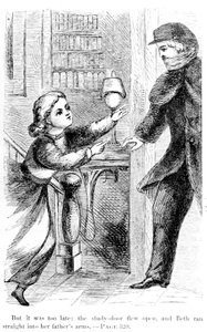 Men det var for sent: studielodtrækningen fløj åben, og Beth løb direkte i sin fars arme, 1868 af American School