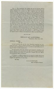 Indkaldelse til frivillige under General Order No.4, 27. december 1860