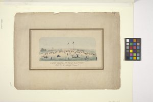 Camp Chase, 7th Regt., R.I. Vols. (håndfarvet litografi) af American School