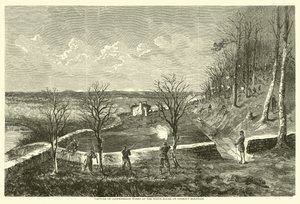 Capture of Confederate værker i Det Hvide Hus, på Lookout Mountain, november 1863 af American School