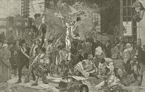 Capture of the Bastille, maleri af Francois Flameng af American School