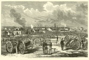 Erobrede konfødererede kanoner foran General Thomass hovedkvarter, november 1863 af American School