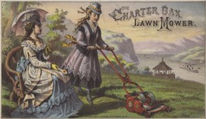 Charter Oak Plæneklipper (chromolitho) af American School