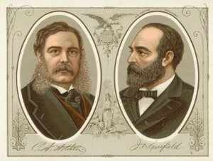 Chester A Arthur, James A Garfield (chromolitho) af American School