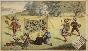 Børn, der spiller Racquetball, reklamer for mel af American School