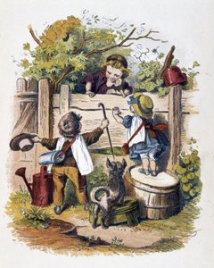 Børnetræf i “” Schnick, snack, småting for de mindste””, børneleg. udg. London - Georges Ronthedge og sønner. New York, Den brede vej Ludgate n.d. c. 1890. af American School