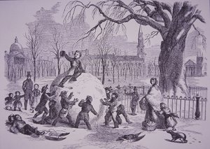 Julesnebold, scene på Boston Common af American School