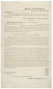Cirkulære nr. 12, en blank ansøgning om fritagelse for tjeneste i den konfødererede hær, 24. marts 1864 af American School