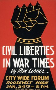 Plakat Civil Liberties in War Times af American School