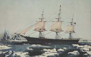 Clipper Ship, Red Jacket - I isen ud for Kap Horn, på sin rejse fra Australien til Liverpool, august 1854, pub. 1855, Currier & Ives af American School