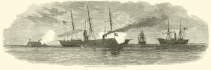 Konfødererede væddere engagerer blokadeflåden ud for Charleston, januar 1863 af American School